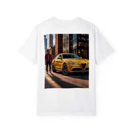 Alfa Romeo Stelvio Yellow Urban Street Scene