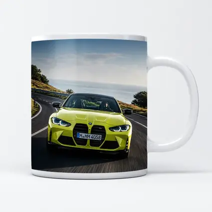 BMW M4 Yellow Coupe Coastal Road Drive