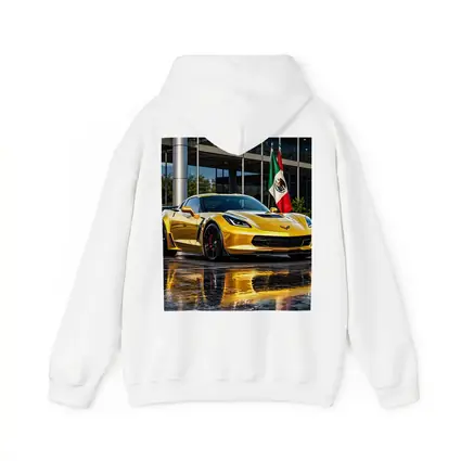 Yellow Chevrolet Corvette Z06 Mexico Flag