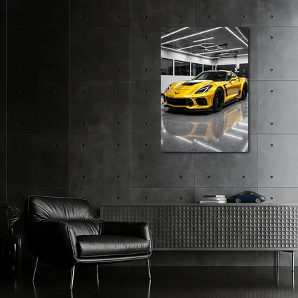 Yellow Chevrolet Corvette Z06 Inside Garage