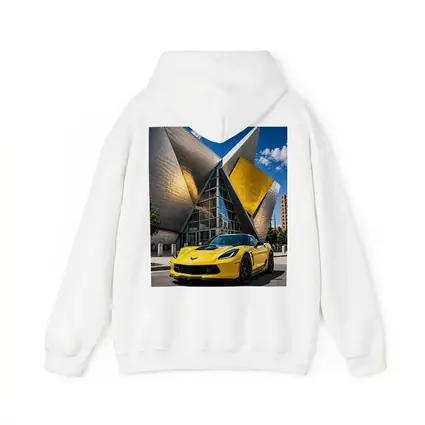 Yellow Chevrolet Corvette Denver Architecture Background