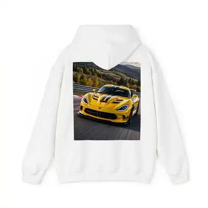 Yellow Dodge Viper Racing on Track