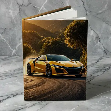 Honda NSX Yellow Drifting Mountain Road Sunset