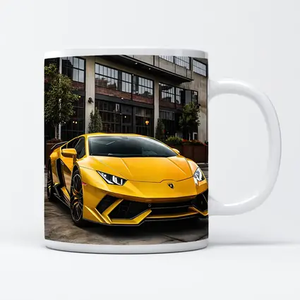 Yellow Lamborghini Huracan Urban Street Setting