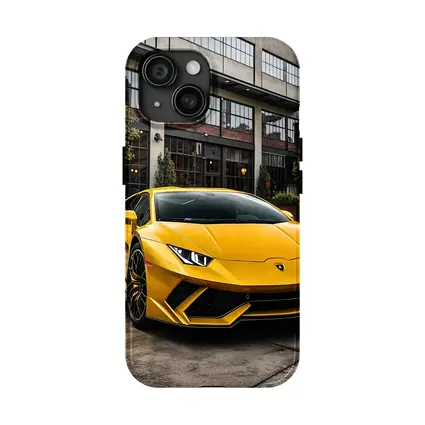 Yellow Lamborghini Huracan Urban Street Setting