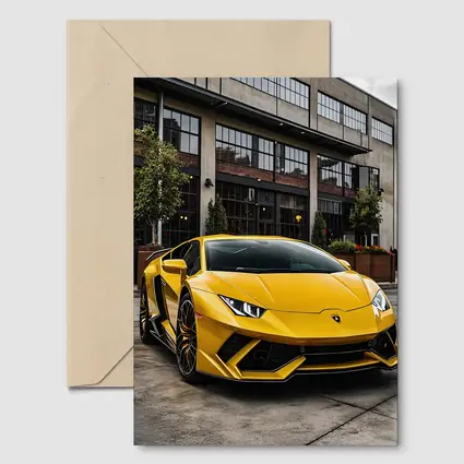 Yellow Lamborghini Huracan Urban Street Setting