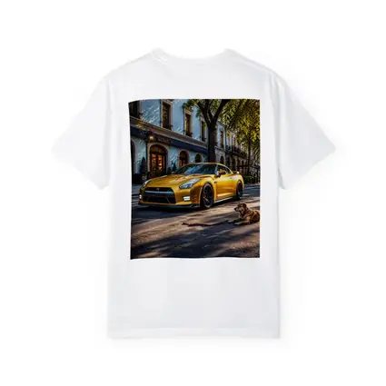 Gold Nissan GT-R Sports Car Street Dog