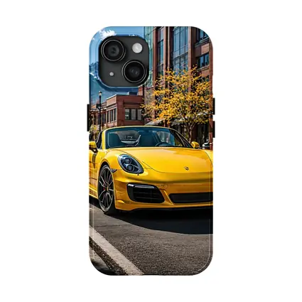 Yellow Porsche Boxster On City Street