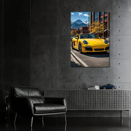 Yellow Porsche Boxster On City Street