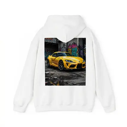 Yellow Toyota Supra Parked Urban Graffiti Street