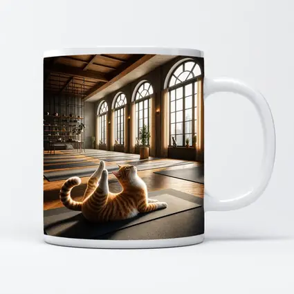 Orange Tabby Cat Doing Yoga Studio