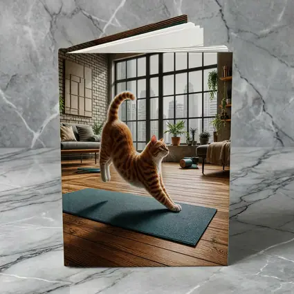 Orange Tabby Cat Yoga Pose Modern Loft