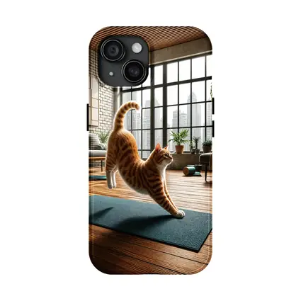 Orange Tabby Cat Yoga Pose Modern Loft