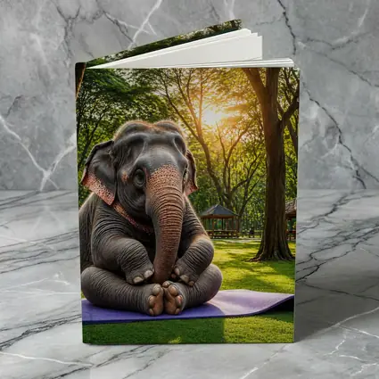 Elephant Doing Yoga In Sunny Park