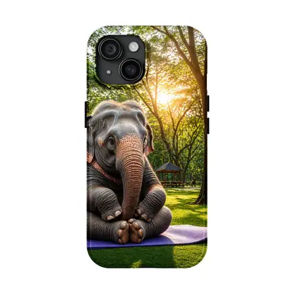 Elephant Doing Yoga In Sunny Park