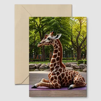 Giraffe Doing Yoga in Green Park