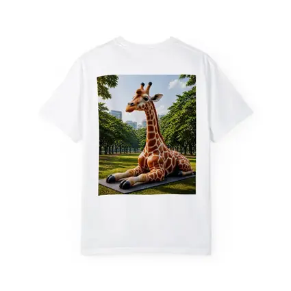 Giraffe Resting On Mat In Park