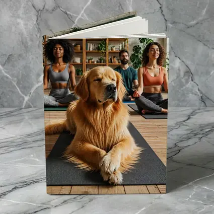 Golden Retriever Meditating With Yoga Class