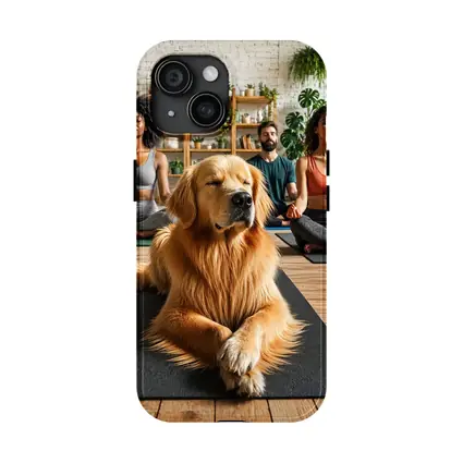 Golden Retriever Meditating With Yoga Class