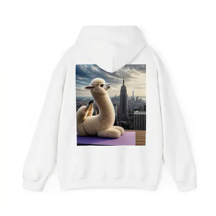 Alpaca Doing Yoga New York Skyline