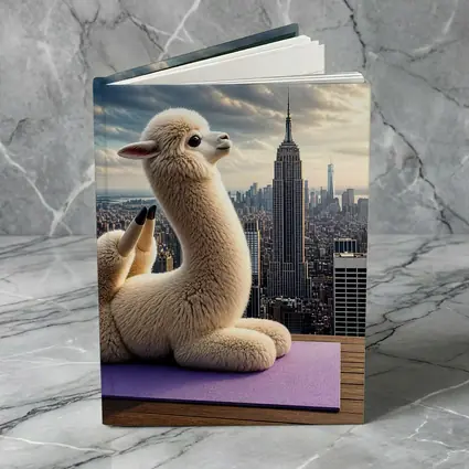 Alpaca Doing Yoga New York Skyline