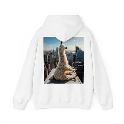 Llama Meditating On New York City Rooftop