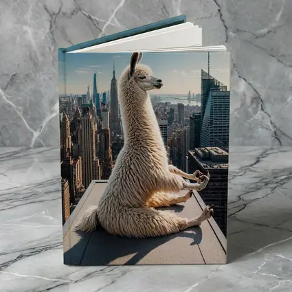 Llama Meditating On New York City Rooftop