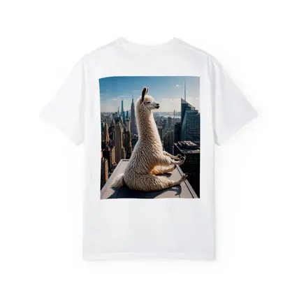 Llama Meditating On New York City Rooftop