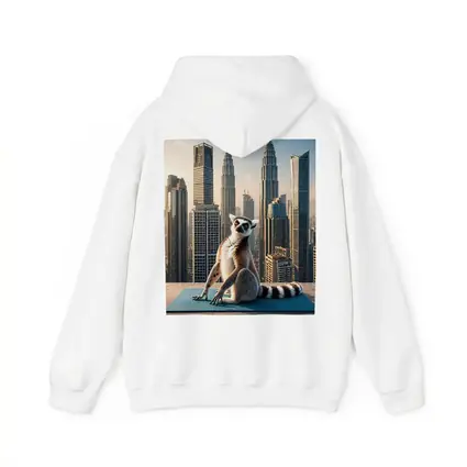 Ring Tailed Lemur Yoga City Skyline