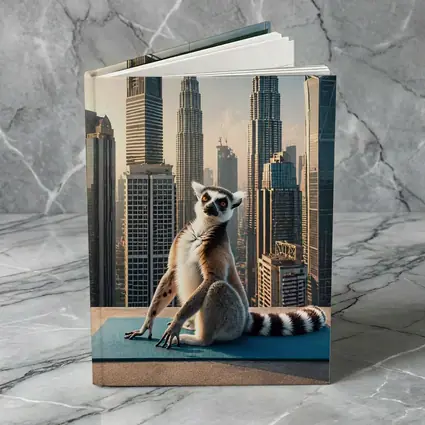 Ring Tailed Lemur Yoga City Skyline