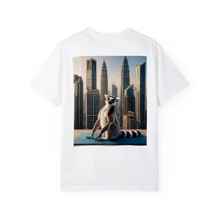 Ring Tailed Lemur Yoga City Skyline