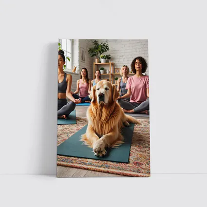 Golden Retriever Relaxing at Yoga Studio