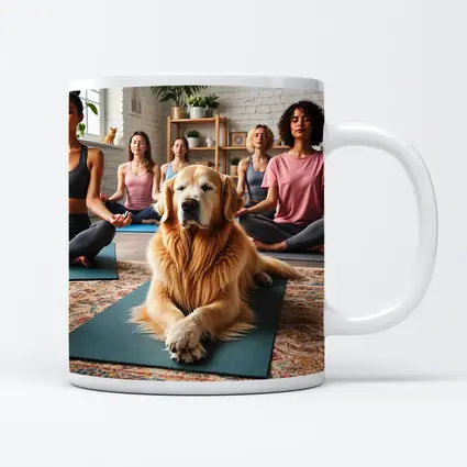 Golden Retriever Relaxing at Yoga Studio