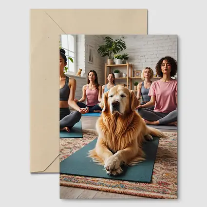 Golden Retriever Relaxing at Yoga Studio