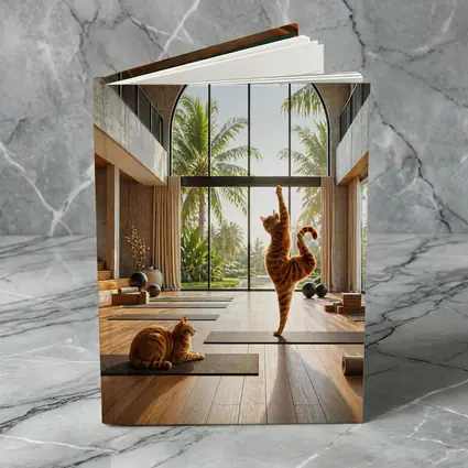 Orange Tabby Cats Practicing Yoga Studio