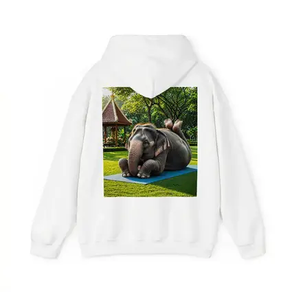 Elephant Doing Yoga On Green Park Mat