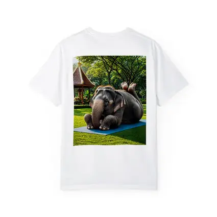 Elephant Doing Yoga On Green Park Mat