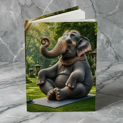 Elephant Doing Yoga In Garden