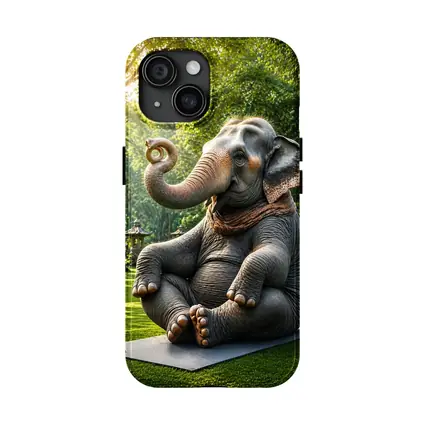 Elephant Doing Yoga In Garden