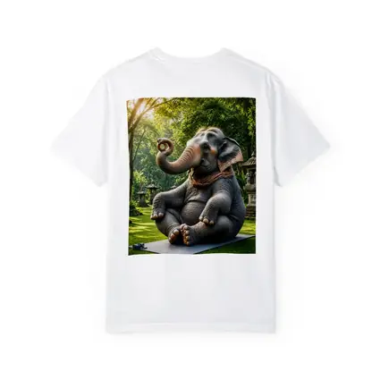 Elephant Doing Yoga In Garden