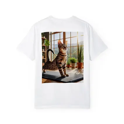 Egyptian Mau Cat on Yoga Mat Indoors