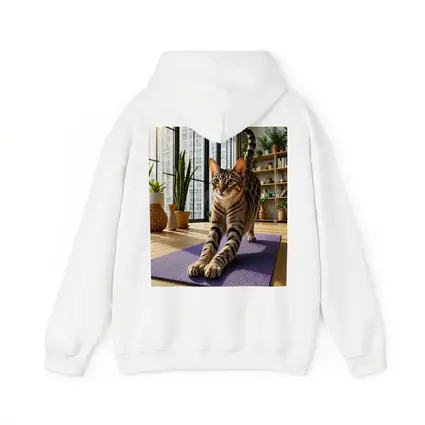 Egyptian Mau Cat Stretching on Yoga Mat