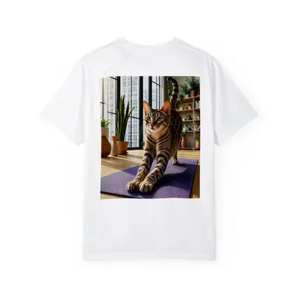 Egyptian Mau Cat Stretching on Yoga Mat