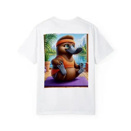 Cartoon Platypus Meditating On Yoga Mat