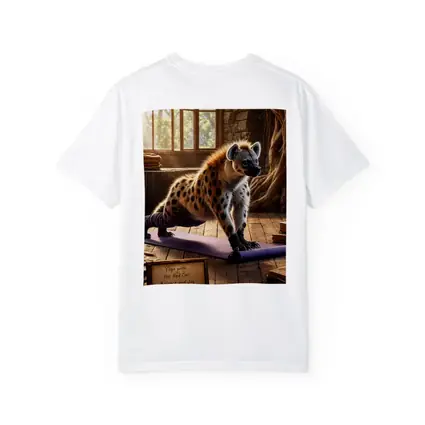 Hyena Doing Yoga on Purple Mat