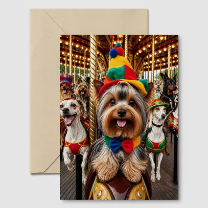 Yorkshire Terrier Dogs Dressed Carnival Carousel