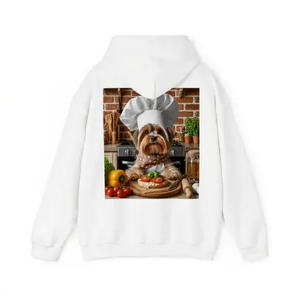 Yorkshire Terrier Chef Cooking In Kitchen