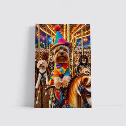 Yorkshire Terrier Clown Costume Carnival Carousel