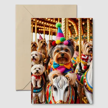 Yorkshire Terrier Clown Costume Carousel Carnival