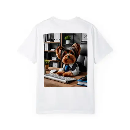 Yorkshire Terrier Boss at Office Desk
